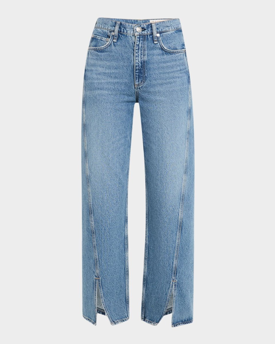Shea High-Rise Straight Slit-Hem Jeans